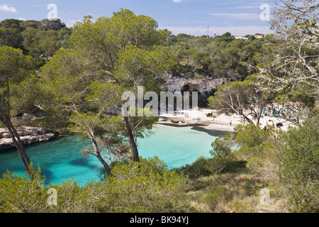 Bucht von Cala Llombards, Mallorca, Mallorca, Balearen, Spanien, Europa Stockfoto