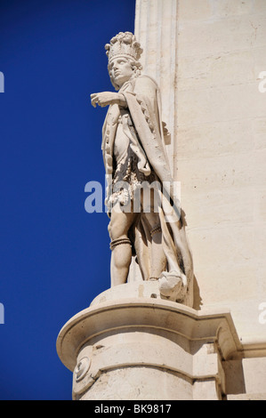 Detail der Fassade des Palacio Real, Königspalast, Madrid, Spanien, Iberische Halbinsel, Europa Stockfoto