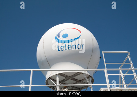 Eine Telenor-Radar auf der STena Europa Fähre Segeln aus Fishguard Wales nach Rosslare, Irland. Stockfoto