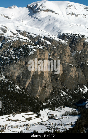 Felswand Monte De Stevia über das Langental-Langental-Wolkenstein Dolomiten Italien Stockfoto