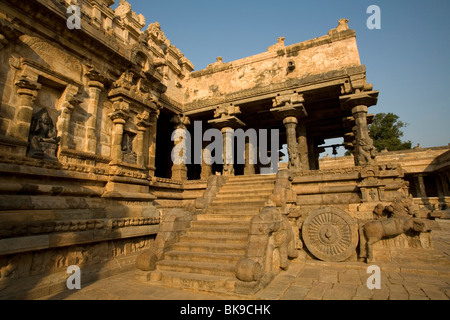 Der Airatesvara Tempel in Dharasuram, Kumbakonam, Tamil Nadu, Indien Stockfoto