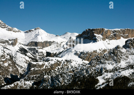 Klippe Gesicht über das Langental-Langental-Wolkenstein Dolomiten Italien Stockfoto