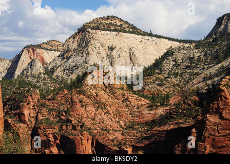 Malerische Aussicht auf den Zion-Nationalpark von Angels Landing Site, Utah, USA Stockfoto