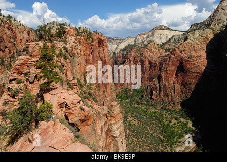 Malerische Aussicht auf den Zion-Nationalpark von Angels Landing Site, Utah, USA Stockfoto