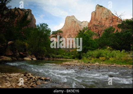 Malerische Aussicht auf Hof der Patriarchen in Zion Nationalpark, Utah, USA Stockfoto