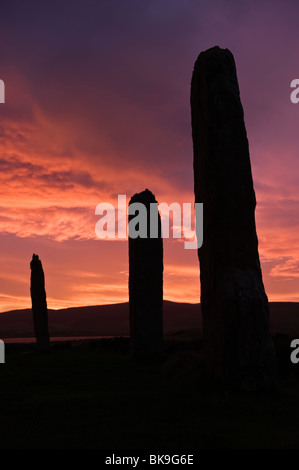 Winter Sunrise, Ring of Brodgar, Orkney, Schottland Stockfoto