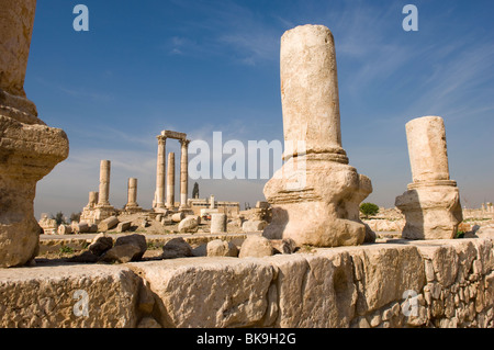 Römische Tempel des Herkules in der Zitadelle von Amman, Jordanien. Stockfoto