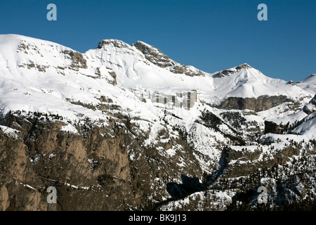 Klippe Gesicht über das Langental-Langental-Wolkenstein Dolomiten Italien Stockfoto