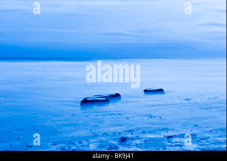 Langzeitbelichtung Schuss am Strand von RSPB Titchwell Marsh, Norfolk. Stockfoto