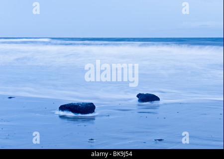 Langzeitbelichtung Schuss am Strand von RSPB Titchwell Marsh, Norfolk. Stockfoto