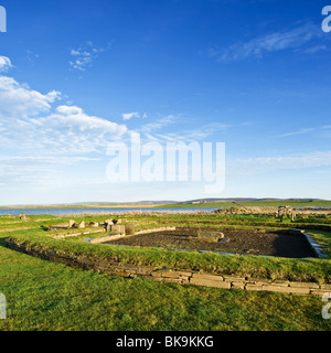 Barnhouse Siedlung neolithischen Dorf, Loch Harray, Orkney, Schottland Stockfoto