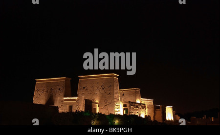 Beleuchtete Philae Tempel Stockfoto