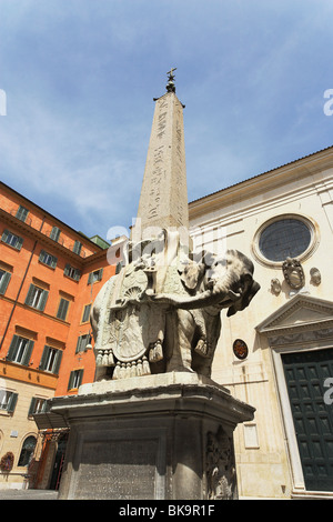 Berninis Elefantino am Piazza della Minerva, Rom, Italien Stockfoto