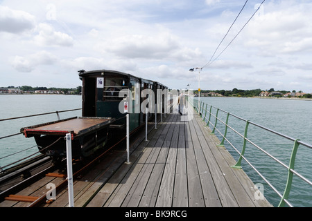 Hythe Pier Eisenbahn, Southampton, Hampshire, England, Vereinigtes Königreich Stockfoto