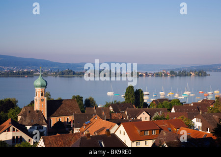 Blick über Allensbach, Insel Reichenau, Baden-Württemberg, Deutschland Stockfoto