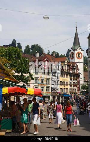 Markt, St. Gallen, Kanton St. Gallen, Schweiz Stockfoto