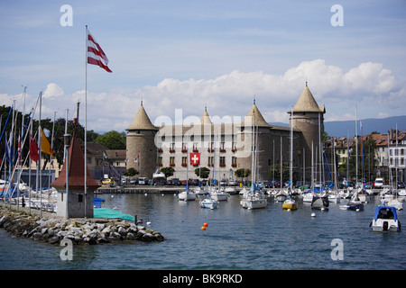 Chateau de Morges, Morges, Kanton Waadt, Schweiz Stockfoto