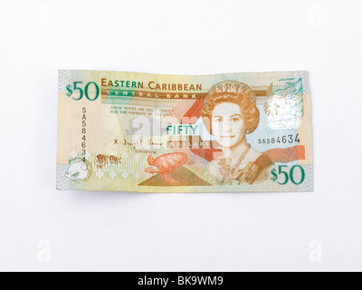 Östliche Karibik Banknote 50 Dollar Stockfoto