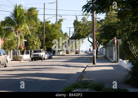 Eine Straße in Key West, Florida. Stockfoto