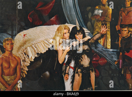 BARBARELLA (1967) JOHN PHILLIP LAW, PYGAR, JANE FONDA, BARBARELLA, ANITA PALLENBERG, DEN GROßEN TYRANNEN BRB 010FOH Stockfoto