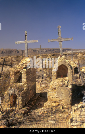 Friedhof in Geisterstadt Terlingua, Texas, USA Stockfoto