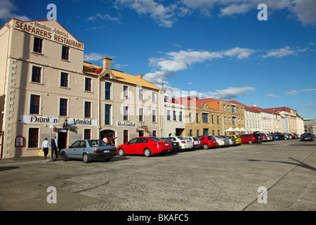 Die betrunkenen Admiral Pub und historischen Gebäuden, Hunter Street, Victoria Dock, Hobart, Tasmanien, Australien Stockfoto