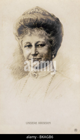 Auguste-Viktoria, 22.10.1858 - 11.4.1921, Deutsche Kaisersteinbruch 15.6.1888 - 9.11.1918, Porträt, Zeichnung, Postkarte, 1916, Stockfoto