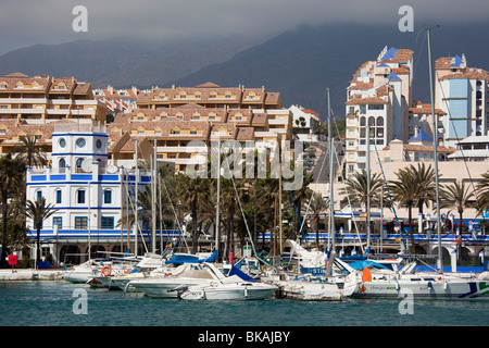 Hafen von Estepona, Andalusien, Provinz Malaga, Spanien Stockfoto