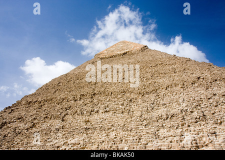 Nach oben auf die große Pyramide von Gizeh in Ägypten Stockfoto