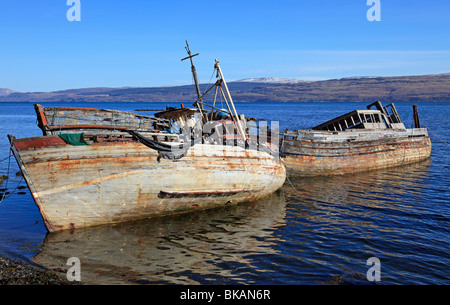 Schiffswracks in Salen Bay, Isle of Mull, Western Isles, Hebriden, Schottland Stockfoto