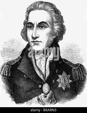 Nelson, Horatio, 29.9.1758 - 21.10.1805, britischer Admiral, Porträt, Holzgravur, 19. Jahrhundert, Stockfoto