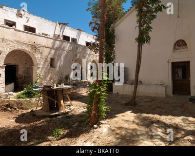 Samos Griechenland Agia Zoni Kloster EU finanzierten Restaurierungsarbeiten Stockfoto