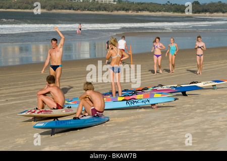 Nachmittag am Strand von Mooloolaba an der Sunshine Coast, Australien Stockfoto