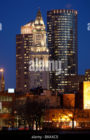 Custom House Tower, Skyline von Boston Stockfoto