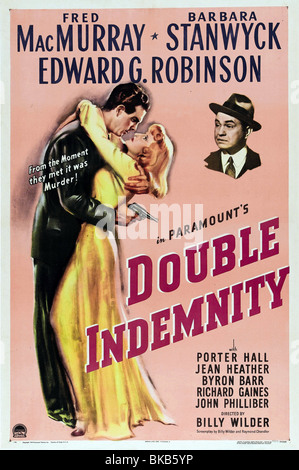 Double Indemnity Baujahr: 1944 Regie: Billy Wilder Filmplakat (USA) Stockfoto