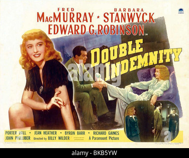 Double Indemnity Baujahr: 1944 Regie: Billy Wilder Barbara Stanwyck Lobbycard Stockfoto