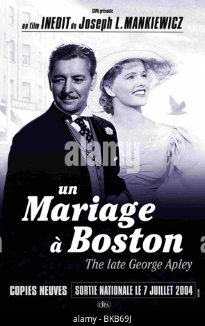 Late George Apley Year: 1947-Regie: Joseph L. Mankiewicz Ronald Colman, Peggy Cummins Movie Poster (Fr) Stockfoto