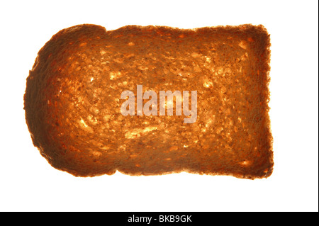 Brotscheibe auf transparenten weißen Hintergrund Stockfoto
