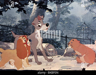 SUSI UND STROLCH (ANI - 1955) ANIMIERTE CREDIT DISNEY LATT 014FOH Stockfoto