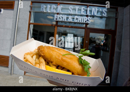 Rick Stein Fish &amp; Chips-Restaurant und Take away, Falmouth, Cornwall Stockfoto