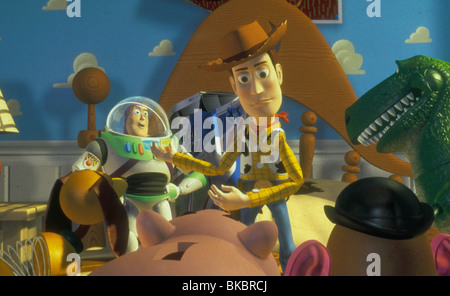 TOY STORY (1995) ANIMIERT SLINKY DOG, BUZZ LIGHTYEAR, WOODY, MR. POTATO HEAD, REX TYSY 055-KREDIT-DISNEY Stockfoto