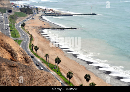 Costa Verde, Strand, Miraflores, Lima, Peru Stockfoto