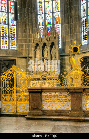 St. Vitus Kathedrale Prag, Pragerburg, Tschechische Republik, Interieur, Kapelle Johannes des Täufers (Jan Krtitel) Stockfoto