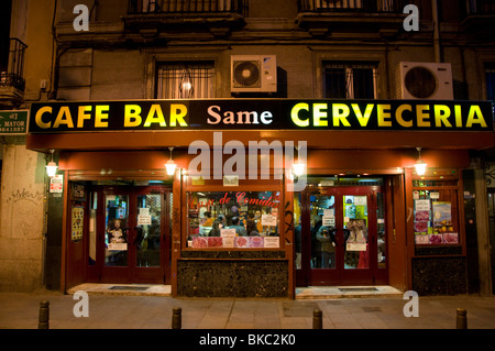 Old Madrid Spanien Bar Pub Cafe RestaurantSame Cerveceria Stockfoto