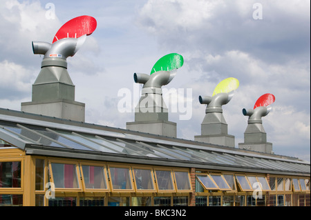 BedZED Großbritanniens größte Eco CO2 neutrale Wohnanlage in Beddington London UK Stockfoto