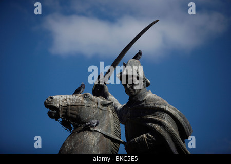 Statue von General Ignacio Allende, eine mexikanische Unabhängigkeit Held, der Platz Plaza Civica in San Miguel de Allende, Mexiko Stockfoto