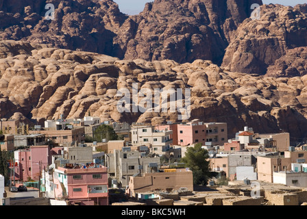 Das Dorf Wadi Musa, in der Nähe der archäologischen Stätte von Petra. Jordanien. Stockfoto