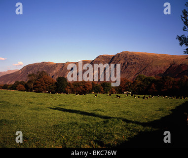 Der wasdale Geröllfeldern über Wast Water unter Illgill und Whin Rigg Wasdale gesehen aus der Nähe von Nether Wasdale Lake District, Cumbria England Stockfoto