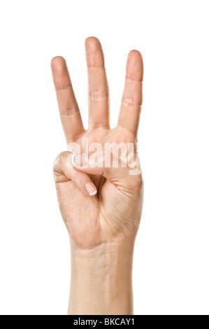 Weibliche Hände Rechtschreibung der ASL Fingeralphabet Stockfoto