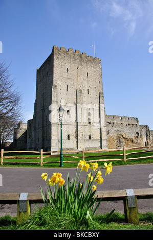 Portchester Castle, Portchester, Fareham, Hampshire, England, Vereinigtes Königreich Stockfoto